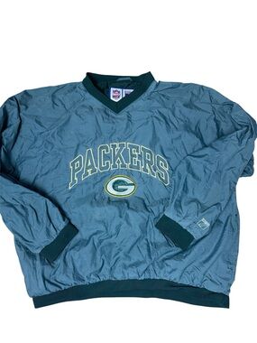 Vintage Logo 7 Green Bay Packers Pullover Windbreaker Game Day